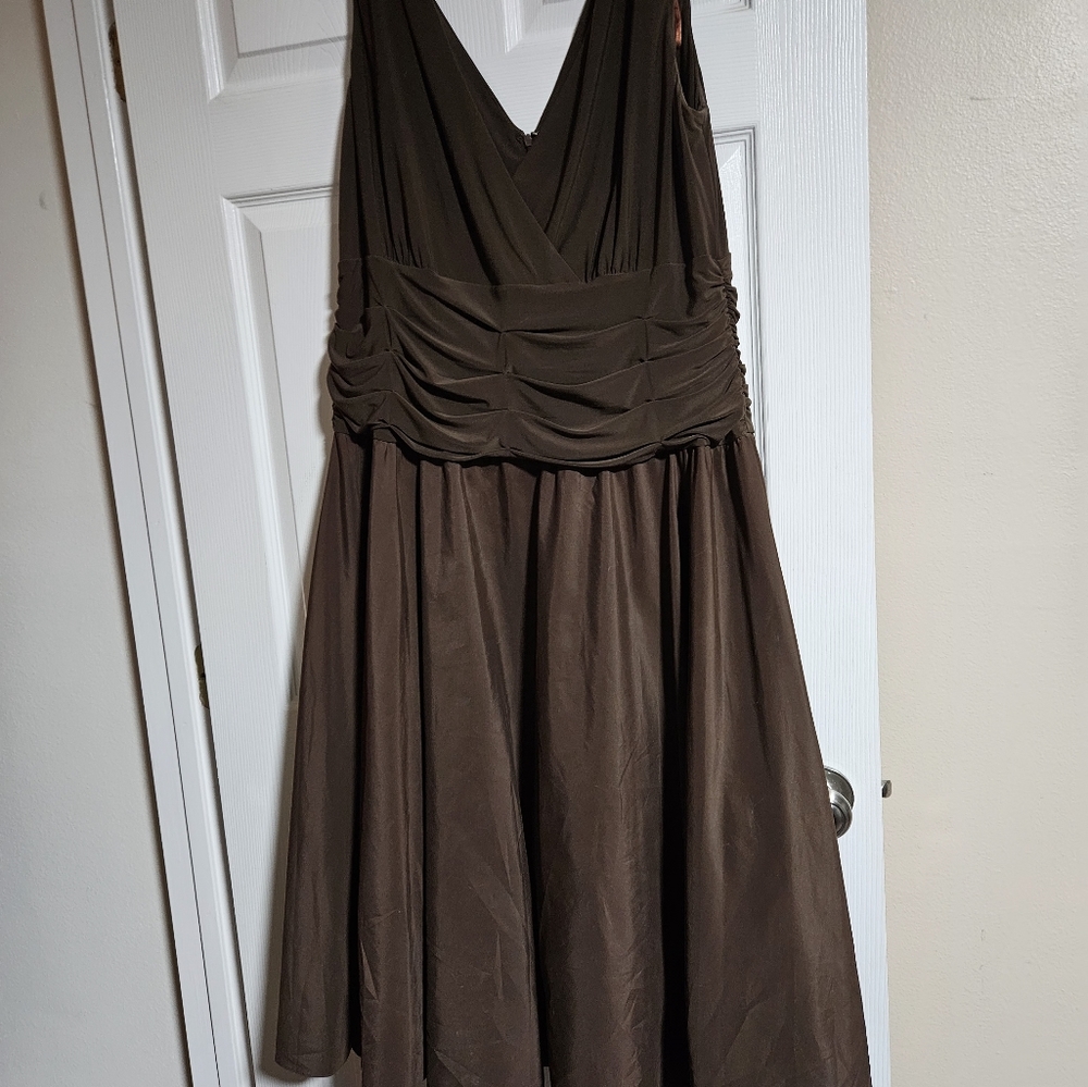 Vintage Y2K Jessica Howard Nordstrom Party Dress -Mocha/Chocolate Brown - Sz 20W